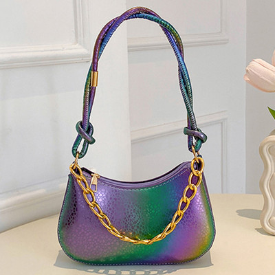 Γυναικεία τσάντα ώμου Glitter Casual μοντέρνα τσάντα μασχάλης Δερμάτινη τσάντα με φερμουάρ Κομψή γυναικεία τσάντα μετακινήσεων