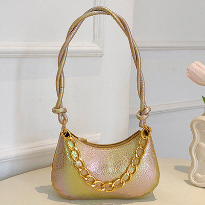 Γυναικεία τσάντα ώμου Glitter Casual μοντέρνα τσάντα μασχάλης Δερμάτινη τσάντα με φερμουάρ Κομψή γυναικεία τσάντα μετακινήσεων