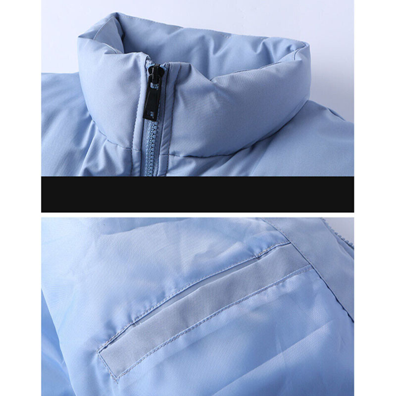 Novi jednostavni muški kratki zimski kaput Debele tople jakne za dječake s puhom od 90% pamuka Jednobojni ružičasti crni kaput Modni bočni džepovi