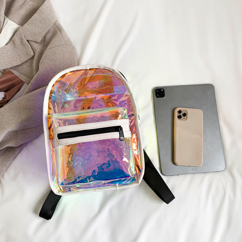 Γυναικεία τσάντα πλάτης Διάφανη τσάντα PVC Clear σακίδια πλάτης για εφήβους Μόδα για κορίτσια Τσάντα ώμου Τσάντα πλάτης μεγάλης χωρητικότητας