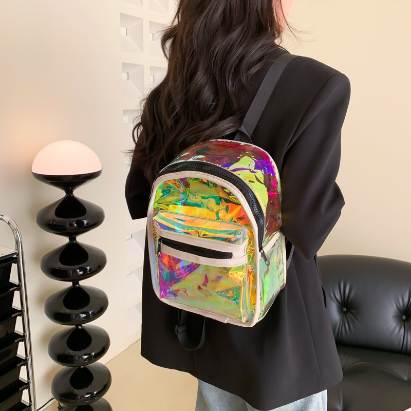 Γυναικεία τσάντα πλάτης Διάφανη τσάντα PVC Clear σακίδια πλάτης για εφήβους Μόδα για κορίτσια Τσάντα ώμου Τσάντα πλάτης μεγάλης χωρητικότητας