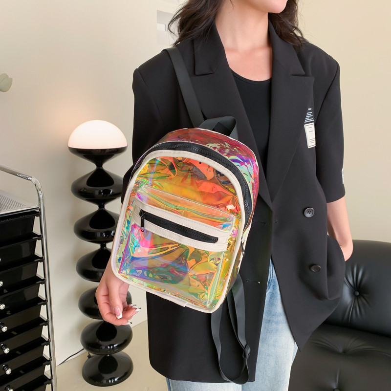 Γυναικεία τσάντα πλάτης Διάφανη τσάντα PVC Clear σακίδια πλάτης για εφήβους Μόδα για κορίτσια Τσάντα ώμου Τσάντα πλάτης μεγάλης χωρητικότητας