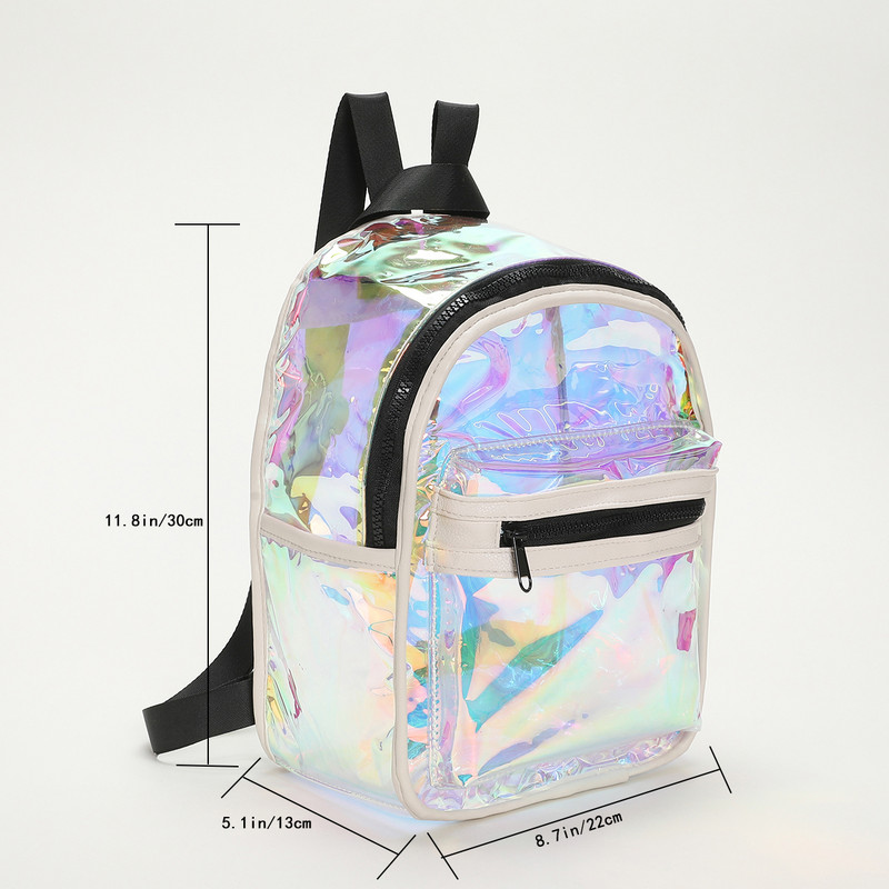 Γυναικεία τσάντα πλάτης Διάφανη τσάντα PVC Clear σακίδια πλάτης για εφήβους Μόδα για κορίτσια Τσάντα ώμου Τσάντα πλάτης μεγάλης χωρητικότητας