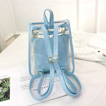 YUECIMIE Mini Fashion Γυναικείο Σακίδιο Πλάτης PVC Designer Girl Clear Transparent Bag Jelly Travel Backpack for Lady Female Shoulder Bag