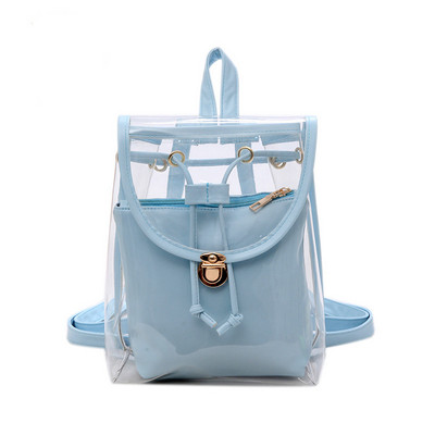 YUECIMIE Mini Fashion Γυναικείο Σακίδιο Πλάτης PVC Designer Girl Clear Transparent Bag Jelly Travel Backpack for Lady Female Shoulder Bag