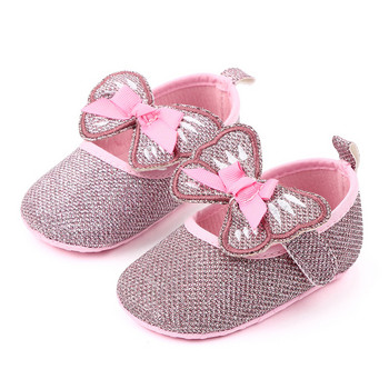 Малко дете за новородено момиченце блестящи обувки на принцеса пролетни сладки пеперуди модел First Walker противоплъзгащи обувки за детско креватче