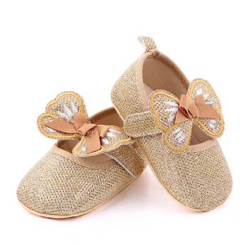 Малко дете за новородено момиченце блестящи обувки на принцеса пролетни сладки пеперуди модел First Walker противоплъзгащи обувки за детско креватче