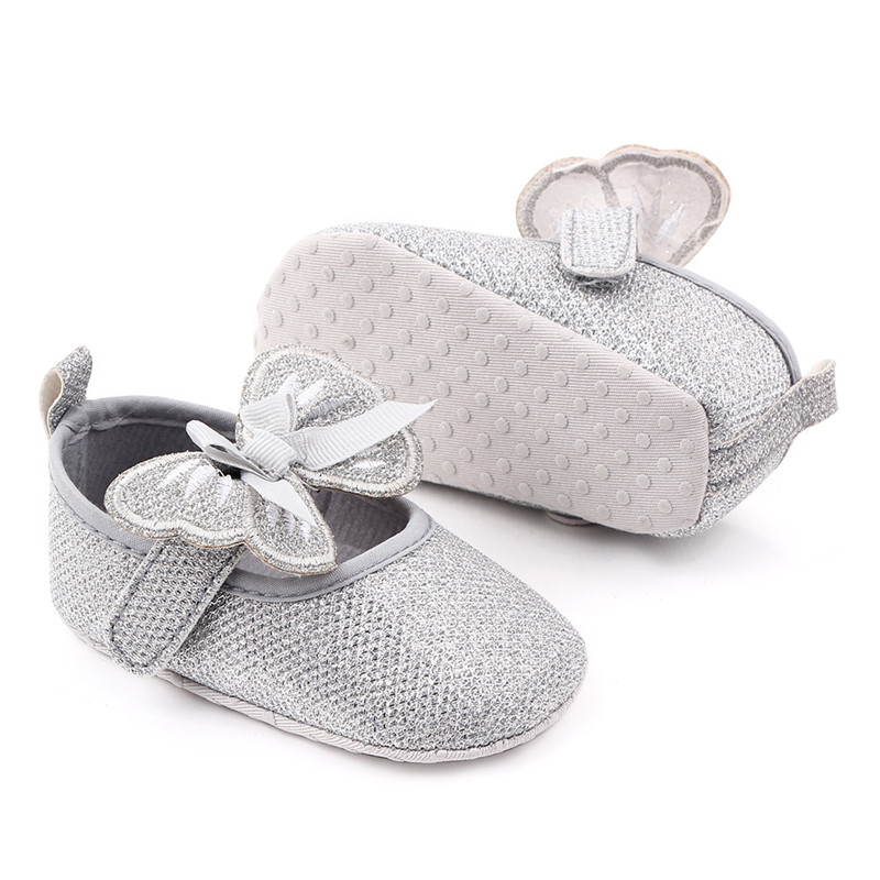 Βρεφικό νήπιο για νεογέννητο κοριτσάκι που λάμπει παπούτσια πριγκίπισσας Άνοιξη χαριτωμένο μοτίβο πεταλούδας First Walker Αντιολισθητικά παπούτσια κούνιας