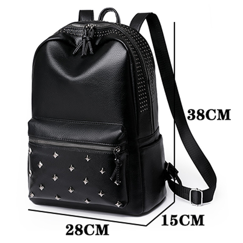 Rivet διακοσμητικά γυναικεία επώνυμα σακίδια πλάτης Anti Splash PU Δερμάτινα υφασμάτινα σακίδια Πολλαπλές λειτουργικές σχολικές τσάντες μεγάλης χωρητικότητας