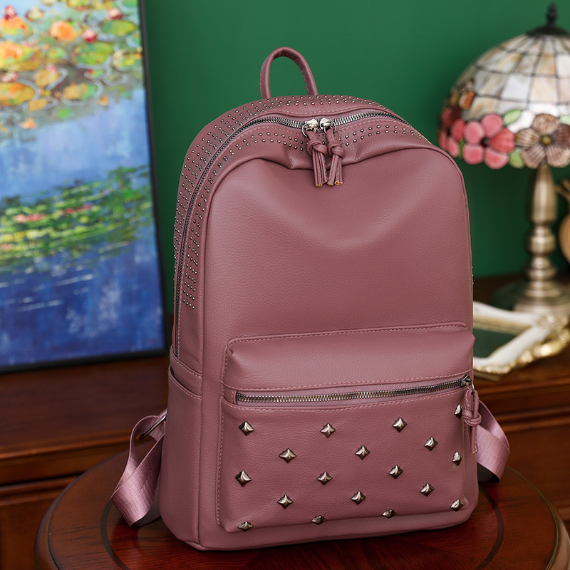 Rivet διακοσμητικά γυναικεία επώνυμα σακίδια πλάτης Anti Splash PU Δερμάτινα υφασμάτινα σακίδια Πολλαπλές λειτουργικές σχολικές τσάντες μεγάλης χωρητικότητας