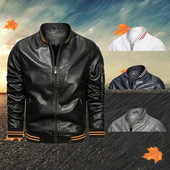 Χειμερινά μπουφάν για άντρες Leisure Επίσημα μπουφάν τσέπης Ανδρικά παλτό μπλούζας για Stcollar Μπουφάν με φερμουάρ Top δερμάτινα παλτό