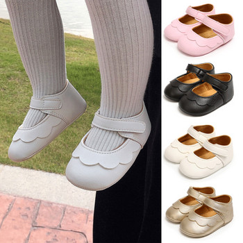 Сладки пролетни обувки за бебета, момичета, момчета, детски креватчета, плътни плоски обувки, бебешки принцеси, ежедневни обувки с панделка, размер 11-13