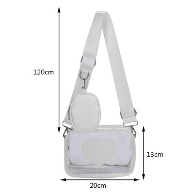 2023 Γυναικείες διαφανείς μικρές τσάντες χιαστί Summer Jelly τσάντα Messenger Γυναικεία τσάντα ώμου ροδακινί ταξιδιού για κορίτσια Clear πορτοφόλια