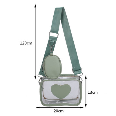 2023 Γυναικείες διαφανείς μικρές τσάντες χιαστί Summer Jelly τσάντα Messenger Γυναικεία τσάντα ώμου ροδακινί ταξιδιού για κορίτσια Clear πορτοφόλια