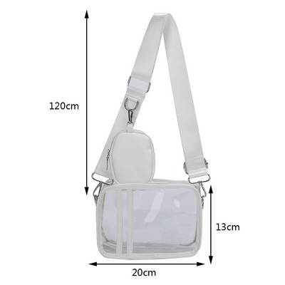 2023 Γυναικείες διαφανείς μικρές τσάντες χιαστί Summer Jelly τσάντα Messenger Γυναικεία τσάντα ώμου ροδακινί ταξιδιού για κορίτσια Clear πορτοφόλια