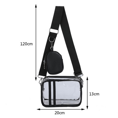 2023 Γυναικείες διαφανείς μικρές τσάντες χιαστί Summer Jelly τσάντα Messenger Γυναικεία τσάντα ώμου ροδακινί ταξιδιού για κορίτσια Clear πορτοφόλια