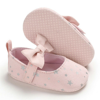 2019 Baby First Walkers Νέα Παπούτσια παιδικής κούνιας για κοριτσάκια Νεογέννητο Baby Bowknot Μαλακή σόλα Prewalker Stars Print Sneakers Bowknot Παπούτσια