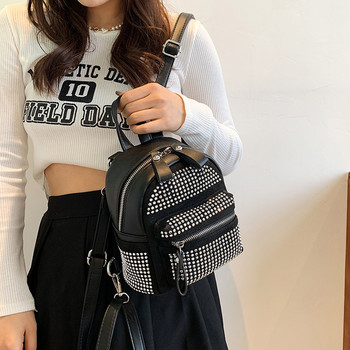 Дамска малка раница Модни чанти за рамо Crystal Rhinone Мини училищни чанти за дами Дамски ежедневни чанти за пътуване Дамски чанти
