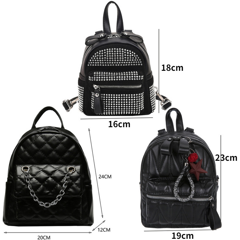 Ženski mali ruksak Modne Crystal Rhinone torbe na rame Mini školske torbe za žene Ženske ležerne putne torbe Ručne torbe