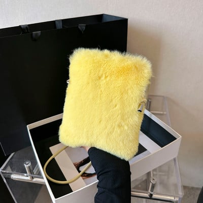 Pehme kandekott naistele kohev käekott Rahakott Kunstkarusnahast udune Crossbody kott Talvine karvane õlakott Vabaaja naiste telefonikott Uus