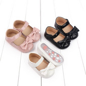 0-18 m újszülött baba lányoknak hercegnő cipők puha PU bőr masni csúszásmentes alsó első sétáló cipő tipegő cipő D05