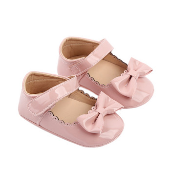 Обувки за принцеси за новородени бебета и момичета 0-18 м. Мека PU кожена панделка Неплъзгащо се дъно Първи обувки за проходилка Обувки за малки деца D05
