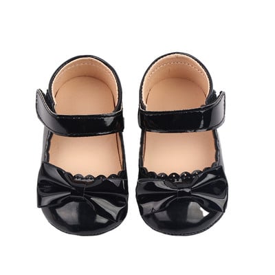 0-18 m újszülött baba lányoknak hercegnő cipők puha PU bőr masni csúszásmentes alsó első sétáló cipő tipegő cipő D05