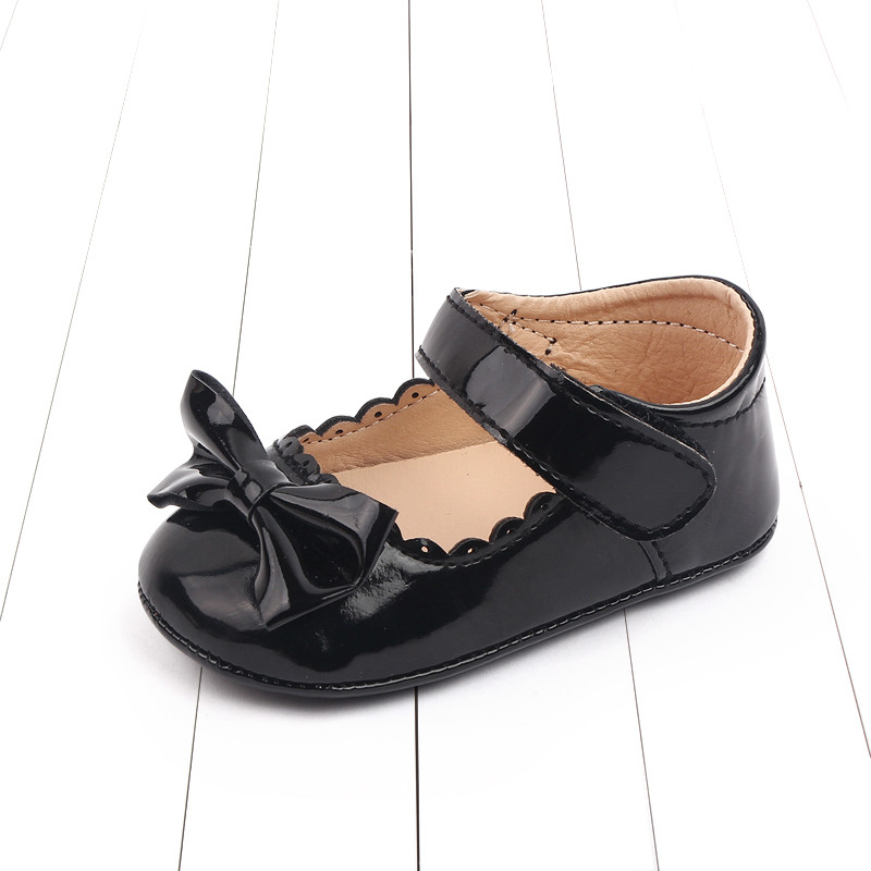 0-18 m újszülött baba lányoknak hercegnő cipők puha PU bőr masni csúszásmentes alsó első sétáló cipő tipegő cipő D05