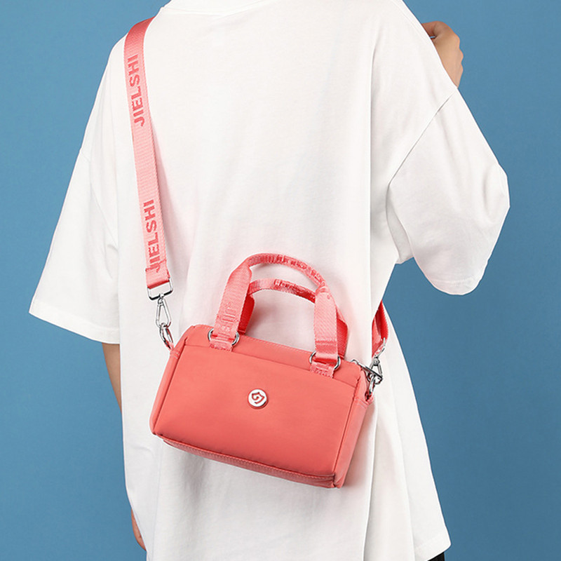 Genți de mână de umăr de culoare solidă pentru femei Poșetă de nailon de modă Geanta de personalitate pentru cameră cu fermoar pentru călătorie, vacanță pentru cumpărături