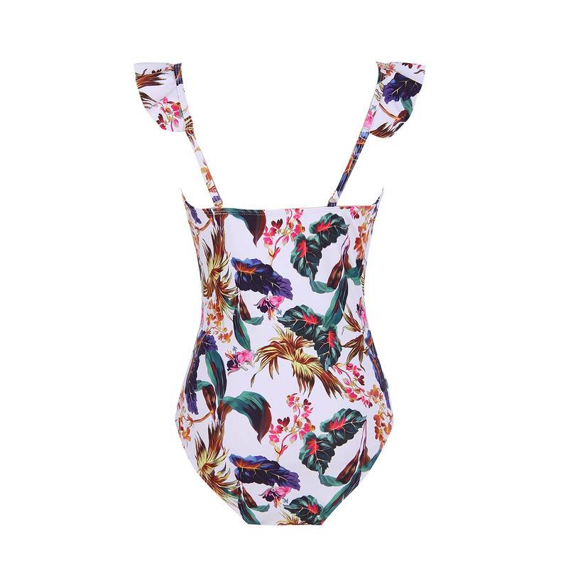 2023 nou costum de baie cu volane, cu decolteu în V, costume de baie cu talie înaltă, costume de baie sexy, îmbrăcăminte de plajă fără spate, îmbrăcăminte de baie Push Up