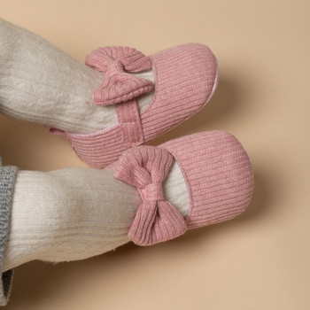 Сладки бебешки обувки с лък за момиче, пролет, есен, момиче, обувки за първи път за малко дете, мека подметка, нехлъзгащи се обувки за момиче, принцеса 0-18 месеца