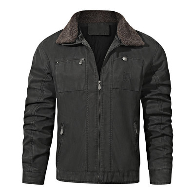Kaputi Lagana zimska muška jakna nagnuta s muškim džepom od flisa na reveru Debela jakna s višestrukim muškim ovratnikom, zatvaračem, mala