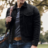 Ανδρικά ρούχα Παχύ κάτω Ανδρική Ζακέτα Ανδρική Ζακέτα Trend Παλτό Σακάκι πέτο Καμβά βαμβακερό σακάκι πέτο Αντρικές κλωστές τσέπη