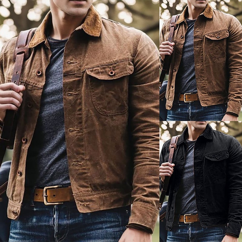 Ανδρικά ρούχα Παχύ κάτω Ανδρική Ζακέτα Ανδρική Ζακέτα Trend Παλτό Σακάκι πέτο Καμβά βαμβακερό σακάκι πέτο Αντρικές κλωστές τσέπη