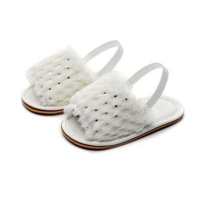 Plišane sandale za dojenčad, djevojčice, ljetne zlatne točkice s otvorenim prstima Princess ravne cipele za hodanje za malu djecu, novorođenče 0-24M