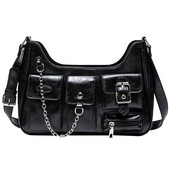 Fashion Punk Trend Νέας σχεδίασης Αλυσίδες Crossbody τσάντες ώμου για γυναίκες Harajuku Y2k PU Individuality Γυναικείες τσάντες Bolso Mujer