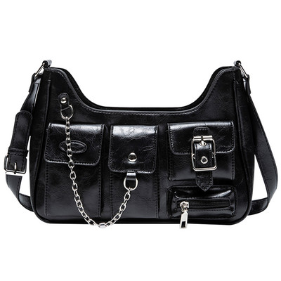 Fashion Punk Trend Νέας σχεδίασης Αλυσίδες Crossbody τσάντες ώμου για γυναίκες Harajuku Y2k PU Individuality Γυναικείες τσάντες Bolso Mujer