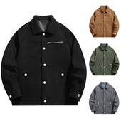 Χειμερινά μπουφάν για άντρες Καλοκαιρινή τσέπη Ελαφρύ με φερμουάρ Ρετρό μπουφάν Ανδρικό Φθινοπωρινό Ανοιξιάτικο κοτλέ Κοτλέ χειμωνιάτικο μάλλινο ανδρικό παλτό