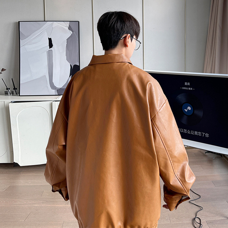 Îmbrăcăminte pentru bărbați Paltoane pentru bărbați Dimensiune de iarnă Jachete de toamnă pentru culoare Bărbați cu mâneci solide Jachetă de piele lungă și subțire pentru bărbați.