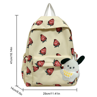 Kolledži üliõpilase seljakott, mahukas koolikotid, nailonist seljakott koos armsa ripatsiga reisiseljakotiga teismelistele tüdrukutele