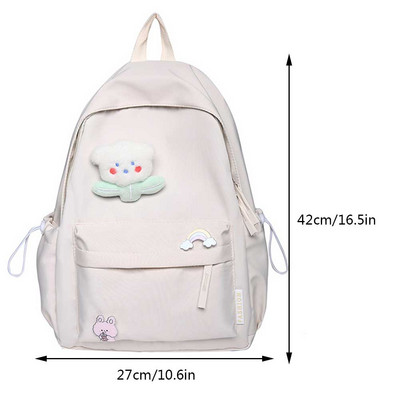 Kolledži üliõpilase seljakott, mahukas koolikotid, nailonist seljakott koos armsa ripatsiga reisiseljakotiga teismelistele tüdrukutele