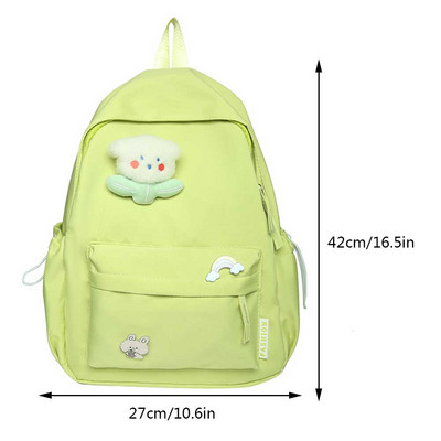 Kolledži üliõpilase seljakott, mahukas koolikotid, nailonist seljakott koos armsa ripatsiga reisiseljakotiga teismelistele tüdrukutele