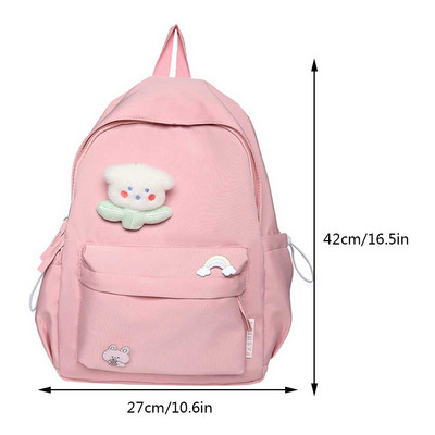 Kolledži üliõpilase seljakott, mahukas koolikotid, nailonist seljakott koos armsa ripatsiga reisiseljakotiga teismelistele tüdrukutele