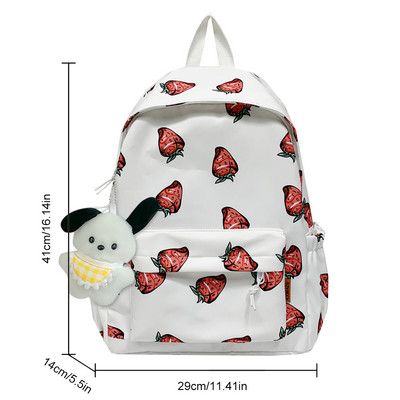 Kolledži üliõpilase seljakott, mahukas koolikotid, nailonist seljakott koos armsa ripatsiga reisiseljakotiga teismelistele tüdrukutele