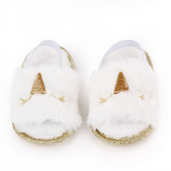 Μόδα ψεύτικη γούνα παιδικά παπούτσια Νεογέννητα παιδικά παπούτσια για κορίτσια Χαριτωμένα βρεφικά παπούτσια για βρέφη Καλοκαιρινό μωρό σανδάλι Παπούτσια First Walkers