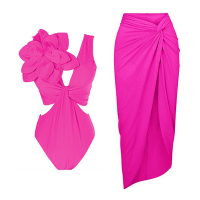 2023 2 db fodros egyrészes fürdőruha Cover Up szexi női fürdőruhával Monokini Push Up fürdőruha mintás fürdőruha Beachw