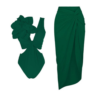 2023 2 db fodros egyrészes fürdőruha Cover Up szexi női fürdőruhával Monokini Push Up fürdőruha mintás fürdőruha Beachw