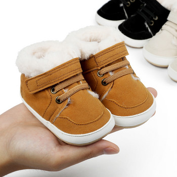 Зимни бебешки обувки за момчета и момичета за малко дете Топли бебешки обувки за сняг Поларени обувки с меко дъно Новородени външни маратонки Детски обувки