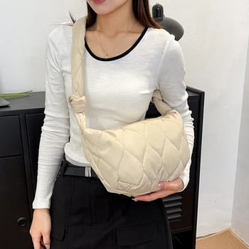 Καπιτονέ Nylon Chest Hobo χιαστί τσάντα για γυναίκες 2023 Knot Strap Half Moon Belt Bag Fanny Pack Τσάντες ώμου Tote Travel Shopper