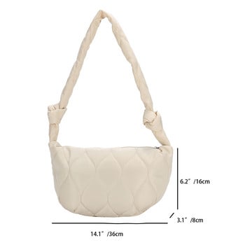 Καπιτονέ Nylon Chest Hobo χιαστί τσάντα για γυναίκες 2023 Knot Strap Half Moon Belt Bag Fanny Pack Τσάντες ώμου Tote Travel Shopper